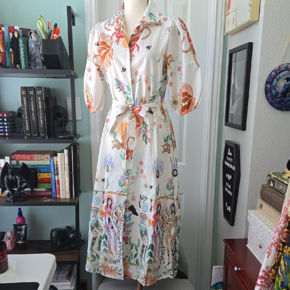 Unique Dancing Goddess Dress, Made In Italy, NWT